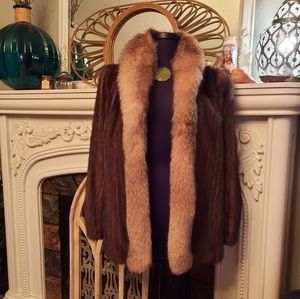 Vintage Brown Mink Fur Coat Size Small-Medium